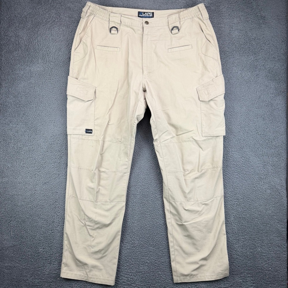 LA Police Gear LAPG Men 42x34 Khaki Ripstop Operator Tactical Cargo Pants B01003